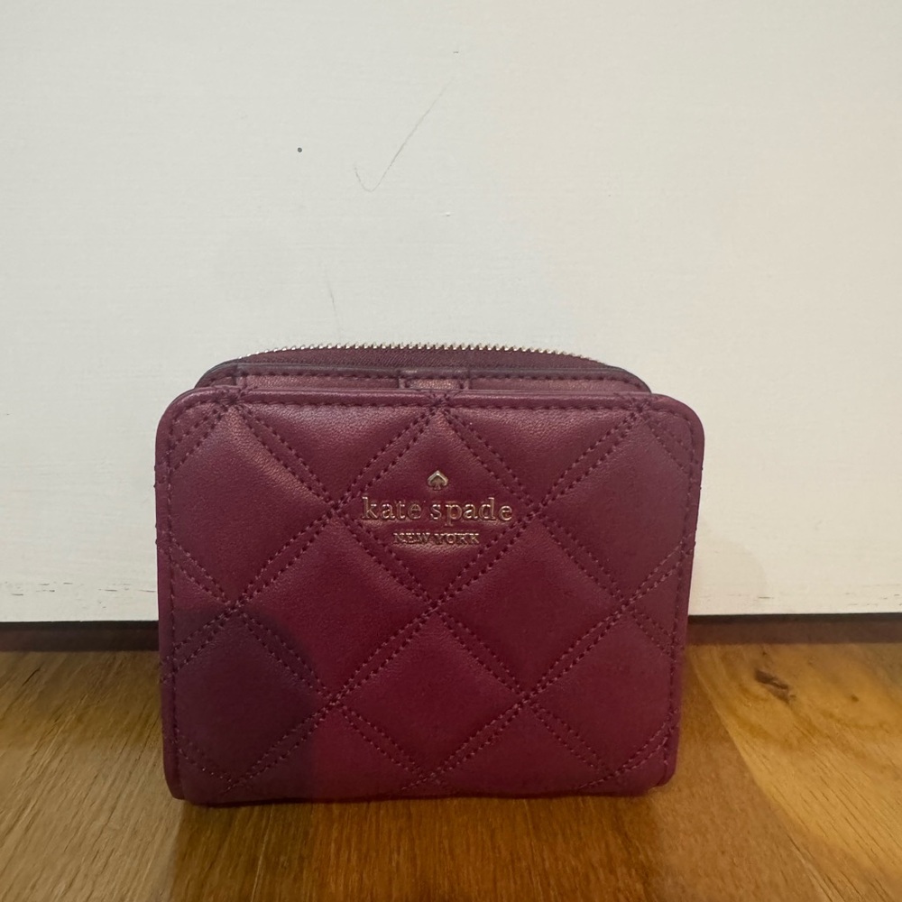 Kate Spade Natalia Small Zip Around Wallet in Blackberry Preserve